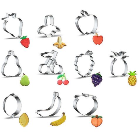 Emporte-pièces en forme de fruits : ananas, cerise, motifs (1/5)
