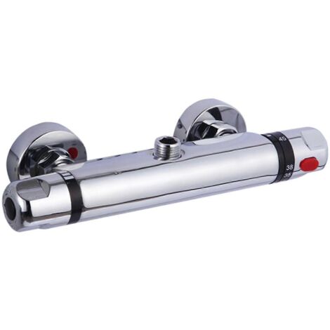 Mitigeur thermostatique de douche pour robinetterie murale, compatible avec baignoire et douche, eau froide/eau chaude. (1/5)