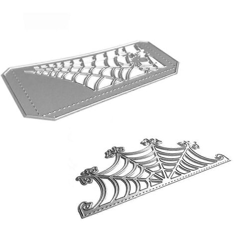 Pochoirs en métal pour toile d'araignée d'Halloween - Modèle de carte en papier pour scrapbooking et décoration en relief (1/5)