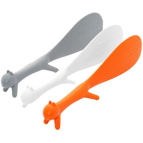 Cuillère sur pied en plastique alimentaire en forme d'écureuil - Gain de place - Facile à utiliser et à nettoyer (1/5)