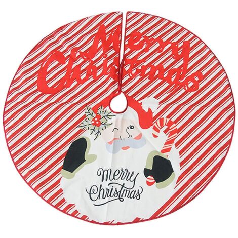 Jupe de sapin rustique à motif Père Noël, décorations de Noël (1/5)