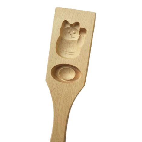Moules à gâteaux de lune en bois porte-bonheur pour chat, en forme de lingot d'or, ustensile de cuisine en bois (1/5)