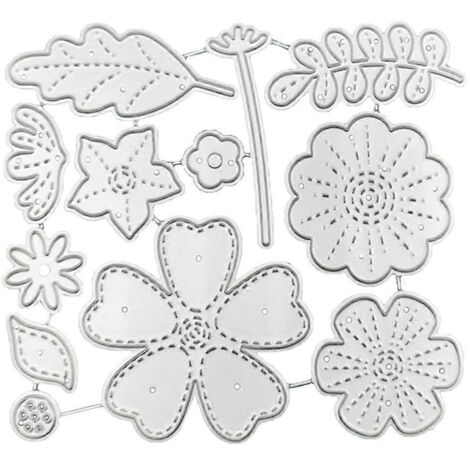Matrices de découpe en métal pour motifs de fleurs et de feuilles, pochoir fait main, moule à gaufrage (1/5)