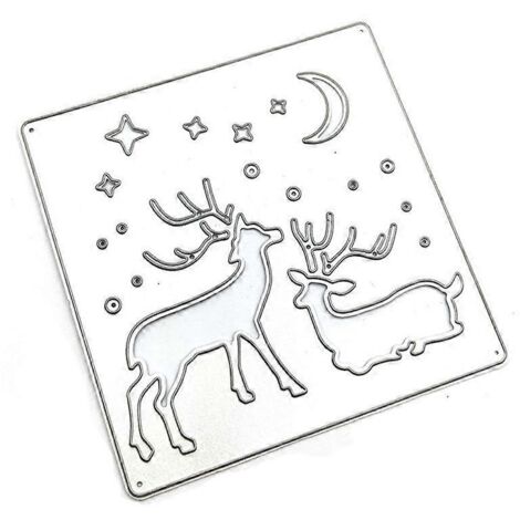 Matrices de découpe en métal pour élan de Noël, pochoir, scrapbooking, carte en papier, moule, gaufrage, décoration artisanale (1/5)