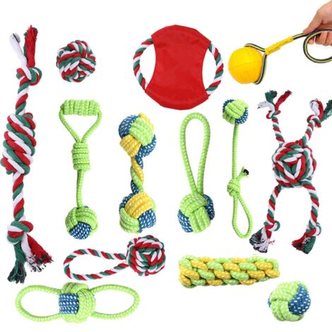 13 jouets à mâcher pour chien en corde rugueuse, plus amusants, durables et indestructibles. (1/5)