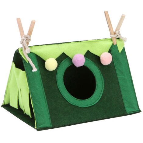 Cachette pliable pour cochons d'Inde, lapins et hamsters - Tente verte (1/5)