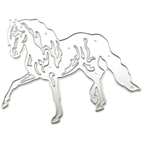 Matrices de découpe en métal représentant des chevaux délicats, idéales pour la création de cartes et la décoration de carnets. (1/5)