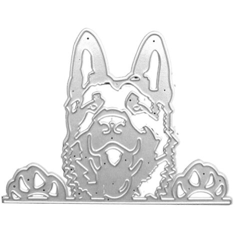 Matrices de découpe en métal représentant un adorable chien, pochoir de gaufrage pour la création de cartes d'anniversaire (1/5)