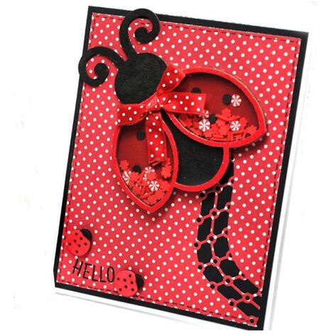 Pochoir en métal Coccinelle Mignonne à Shaker, Gabarit pour Scrapbooking et Album DIY (1/5)