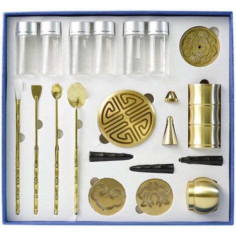 Kit de fabrication d'encens en laiton (18 pièces) - Coffret découverte d'encens en cuivre pur (1/5)