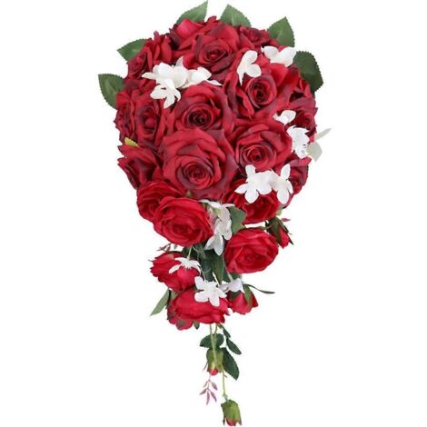 Bouquet de fleurs artificielles en forme de goutte d'eau, accessoire de mariage et de fête (1/5)