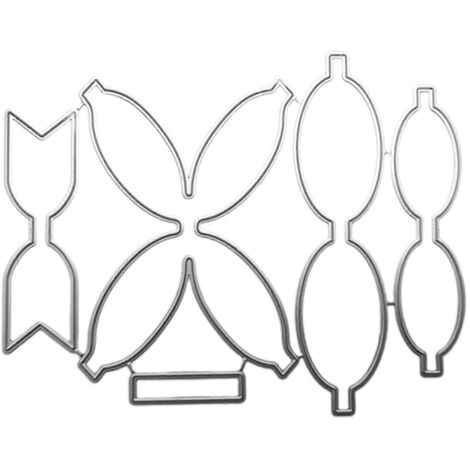 Matrices de découpe à gaufrage nœud papillon pour la création de cartes cadeaux et le scrapbooking de nœuds pour cheveux. (1/5)