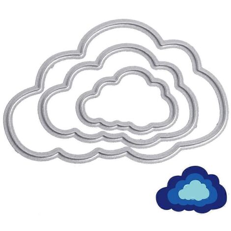 Pochoir de découpe en acier au carbone en forme de nuage pour scrapbooking, cartes et autres loisirs créatifs. (1/5)