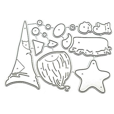 Matrices de découpe lutin de Noël et Père Noël, pochoirs pour la création de cartes cadeaux (1/5)
