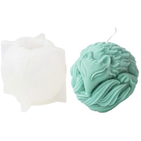 Moule à bougie en silicone Baotuan en forme de renard, fait main, en résine époxy et plâtre. (1/5)