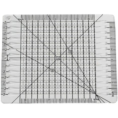 Règle à matelassage à fentes, carrée, en acrylique, pour la découpe de tissu, marque transparente antidérapante