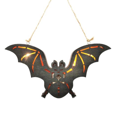 Décoration murale en bois en forme de chauve-souris pour porte, décoration saisonnière pour jardin ou couloir (1/5)