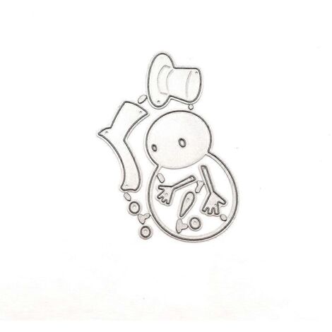 Pochoirs de découpe en acier au carbone pour la création de cartes et de pochoirs de scrapbooking et d'albums photo DIY représentant un bonhomme de neige de Noël en extérieur (1/5)