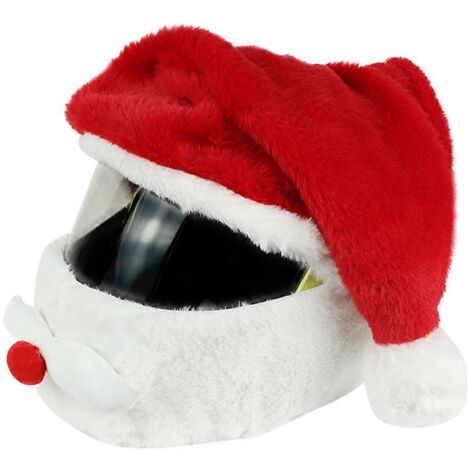 Housse de casque de moto de Noël avec Père Noël, bonnet en polyester pour moto, casque intégral personnalisé et amusant pour activités de plein air (1/5)