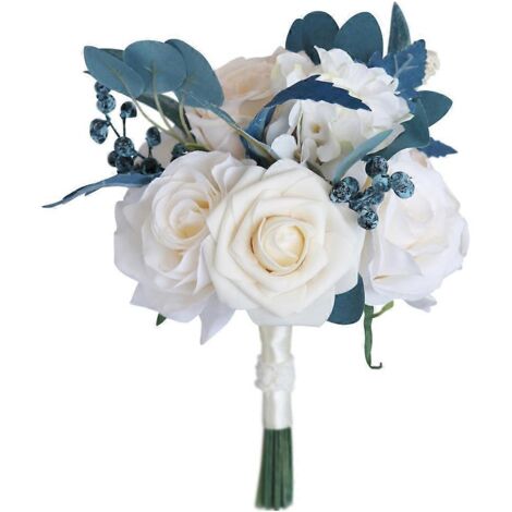 Bouquet de mariée artificiel de 28 cm pour cérémonie de mariage et anniversaire
