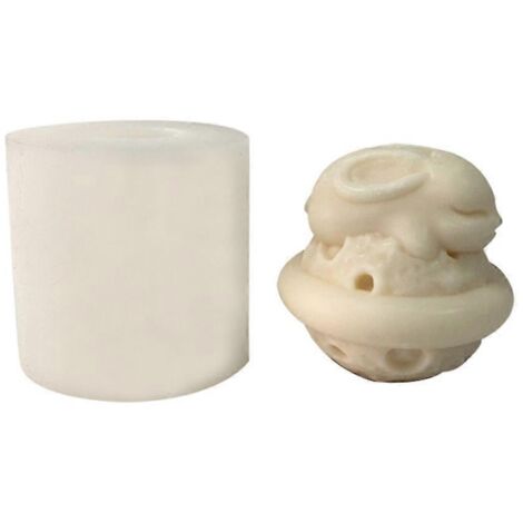 Moule en silicone 3D en forme de lapin et de lune de Pâques pour bougies, savon, pâte à modeler, résine et fondant à faire soi-même (1/5)