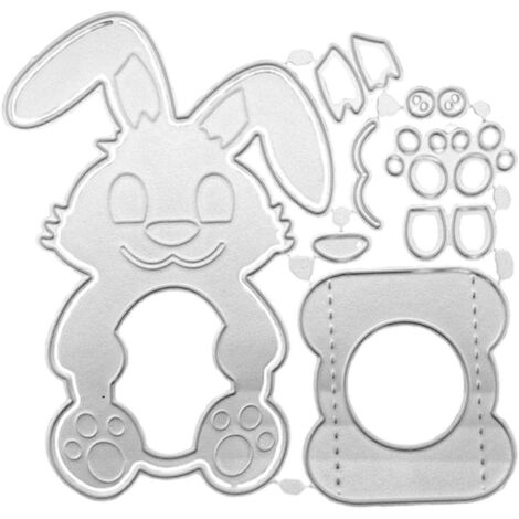 Matrices de découpe lapin de Pâques dessin animé pour la création de cartes et la décoration de journaling DIY (1/5)