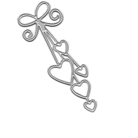 Pochoirs de découpe en métal en forme de cœur pour scrapbooking, album, tampon, gaufrage de cartes et autres supports de découpe. (1/5)