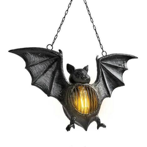 Lanterne chauve-souris LED miniature, décoration lumineuse d'Halloween en résine, artisanat pour la maison (1/5)