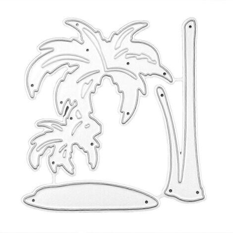Pochoirs de découpe en métal motif cocotier pour scrapbooking, tampons et cartes. (1/5)
