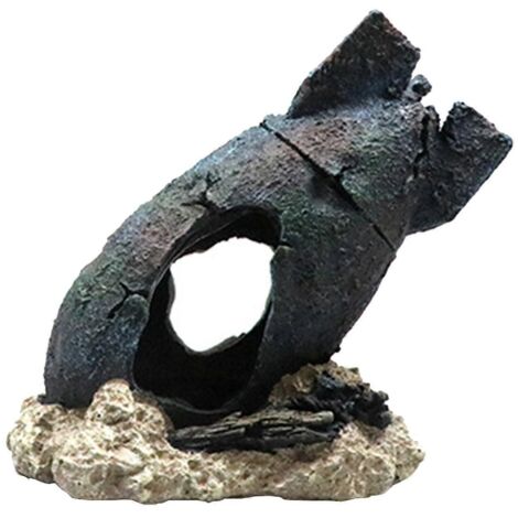 Décoration d'aquarium : Abri en forme de boom représentant des armes, grotte rocheuse servant de cachette pour les animaux aquatiques (1/5)