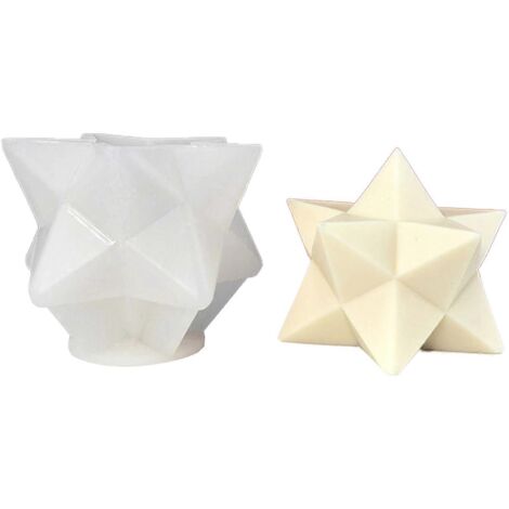 Moule à bougie 3D en forme d'étoile, moule géométrique en silicone pour la fabrication de bougies, de savons artisanaux et d'argile. Moule pour la décoration de gâteaux et de chocolats. (1/5)