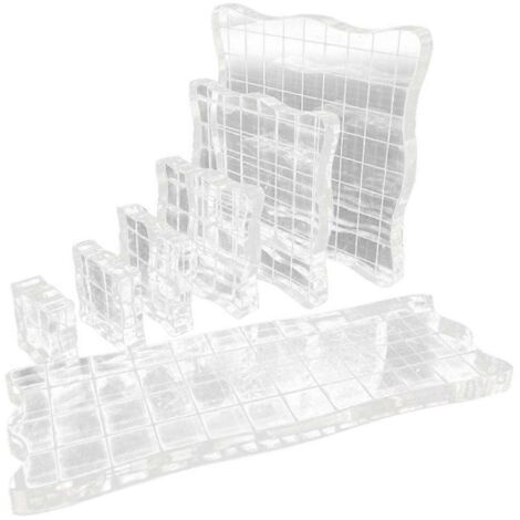 Lot de 7 blocs tampons transparents en acrylique pour scrapbooking et loisirs créatifs. (1/5)