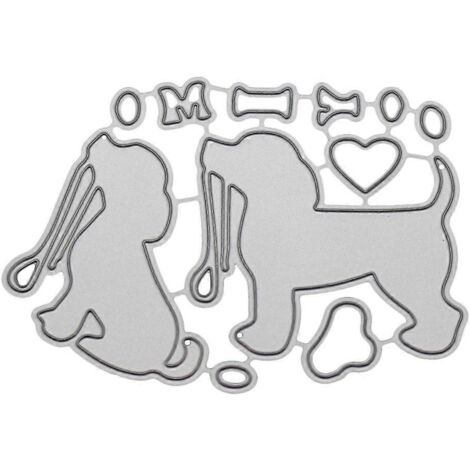 Pochoirs de découpe en métal Chien mignon pour scrapbooking, album, tampon, carte en relief (1/5)
