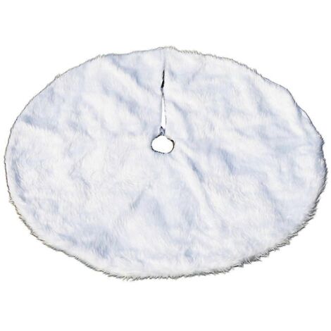 Jupe de sapin de Noël de 78 cm (30,7 pouces) avec ornements en fausse fourrure blanche de luxe (1/5)