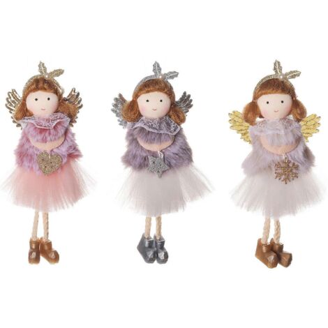 Ange de Noël à suspendre à une poupée (lot de 3) avec bandeau et pendentif pour sapin de Noël (1/5)