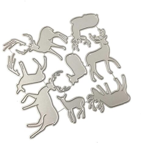 Pochoirs de découpe Cerf de Noël pour scrapbooking, gaufrage et décoration de cartes (1/5)