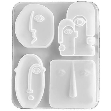Moules à bougies en silicone en forme de visage humain 3D, moules abstraits pour bougies (1/5)