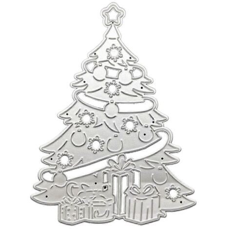 Matrices de découpe en métal Sapin de Noël pour pochoir, scrapbooking et cartes en papier. (1/5)