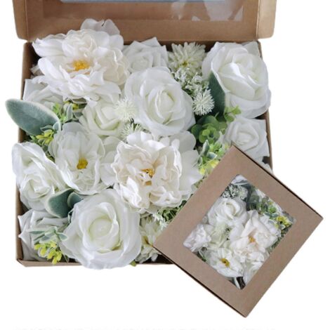 Coffret de pivoines artificielles pour réaliser soi-même des bouquets de mariage, des centres de table, des compositions florales, des fêtes et des baby showers. (1/5)