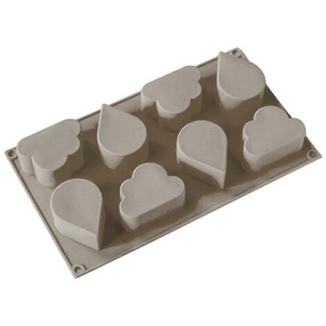 Moule à savon à 8 cavités, motif météo mignon avec nuages et gouttes de pluie, pour bougies et savons. (1/5)
