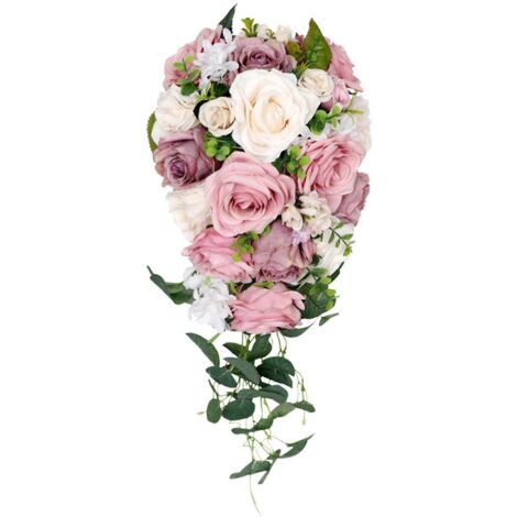 Bouquet de mariée romantique en roses artificielles, bouquet de demoiselle d'honneur pour la Saint-Valentin (1/5)