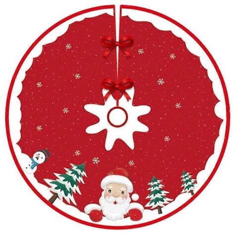 Jupe de sapin de Noël Père Noël Bonhomme de neige Décoration de fond pour sapin de Noël (1/5)