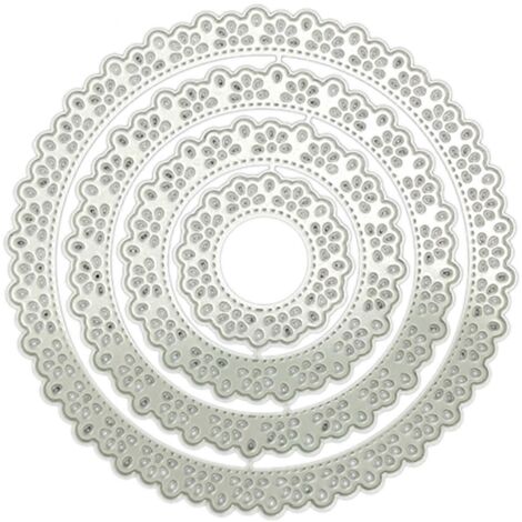 Matrices de découpe en acier pour sous-verres ronds à motifs floraux, pochoirs de gaufrage pour loisirs créatifs.