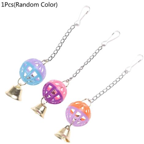 Balle suspendue colorée avec clochette pour perroquet, décoration pour cage de petits oiseaux (1/5)