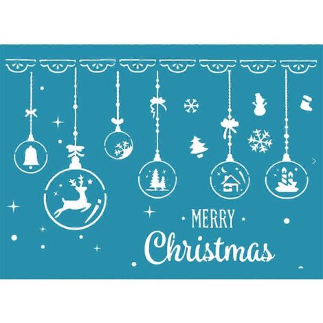Pochoirs de sérigraphie autocollants « Joyeux Noël » pour la création de t-shirts, coussins, sacs en tissu, peinture textile et décoration intérieure. (1/5)