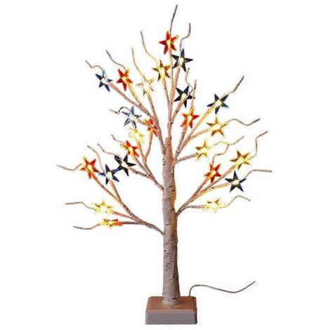 Veilleuse LED 24' Lampe Arbre Fête de l'Indépendance Décoration Intérieure Chambre (1/5)