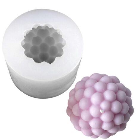 Moule à bougie ronde 3D à bulles, en silicone abrasif au gypse pour aromathérapie. (1/5)