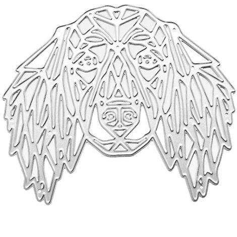 Pochoir en métal pour la tête d'un chien de dessin animé, idéal pour le scrapbooking, les cartes et autres loisirs créatifs. Moule à gaufrage pour la décoration et le gaufrage. (1/5)