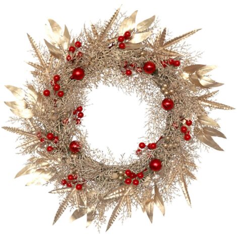 Couronne de Noël pour porte d'entrée, couronne de Noël artificielle floquée avec décorations variées (1/5)
