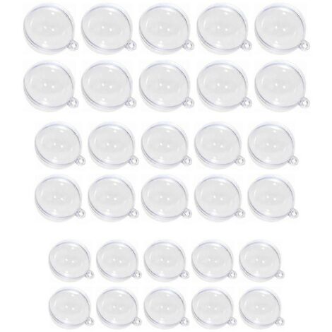 Lot de 30 boules de Noël transparentes en plastique, de forme ronde, pour mariage. (1/5)